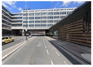 T1 street photographed from Google Street View at vehicle level